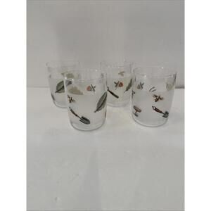 Set Of 4 PFALTZGRAFF Naturewood Juice Water Glasses Frosted 3.5”